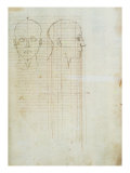 De Perspectiva Pingendi, Orthogonal Orthographic Projection of a Face reproduction procédé giclée