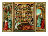 Tryptych of the Rosary Giclee Print by Giacomo Ceruti
