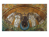 Apse Conch - Jesus on a Globe with Two Angels, St Vitale and the Bishop Ecclesio Giclee Print