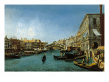 View of the Grand Canal from the Riva Del Vin and Riva Del Carbon reproduction procédé giclée par Alessandro Bonvicino Moretto