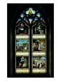Stained-Glass Windows with Stories of St Albert Giclee-trykk av Ludovico Brea Stained-Glass Windows with Stories of St Albert Giclee-trykk av Ludovico Brea
