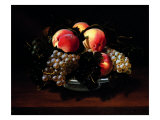 Earthenware Cup with Peaches, Grapes and Bees Giclee Print