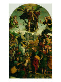 Raising of Lazarus and Fight Between St Michael and the Devil Giclée-Druck