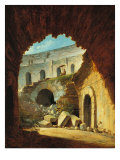 A Painter at Work in the Colosseum Giclee Print