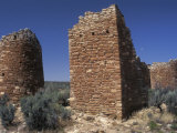 Round and Square Towers of Anasazi Ancestral Puebloan, Howenweep National Monument, Utah Photographic Print