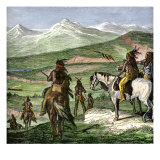 Native Americans Getting their First View of the Transcontinental Railroad, 1860s Giclee Print Native Americans Getting their First View of the Transcontinental Railroad, 1860s Giclee Print