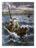 Jesus Calms the Waters Among Frightened Disciples in a Boat Giclee Print Jesus Calms the Waters Among Frightened Disciples in a Boat Giclee Print