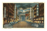 Night, Curtis Street, Denver Posters