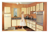 Woman Showcasing Modern Kitchen Posters