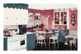 Pink and Blue Kitchen and Breakfast Nook Poster