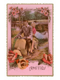 Amities, French Couple on Scooter Lámina giclée Amities, French Couple on Scooter Lámina giclée