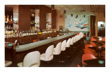 Cocktail Lounge with Geometric Shapes Mural Posters