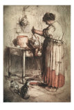 Drawing of Woman with Dead Chicken Photo