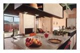 Modern Kitchen with Bowl of Fruit Posters