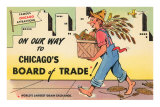 Cartoon of Chicago Board of Trade, Chicago, Illinois Posters