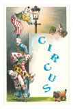 Clowns with Lamppost and Angry Pub Kunstdrucke