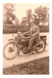 Pink Black and White of Man on Motorcycle Pósters Pink Black and White of Man on Motorcycle Pósters