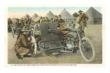 Armored Motorcycle with Machine Gun Print
