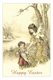 Girl with Eggs, Woman with Rabbit Posters