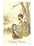 Girl with Eggs, Woman with Rabbit Lámina giclée Girl with Eggs, Woman with Rabbit Lámina giclée