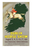 Horse Jumping over Map of Ireland Posters