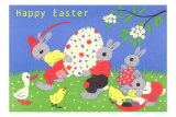 Cartoon Bunnies and Chicks Photo