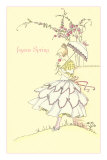 Joyous Spring, Young Woman with Parasol Posters