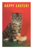Happy Easter, Kitten and Chick Posters