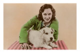 Woman with Sealyham Terrier Posters
