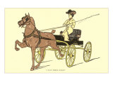 Woman in Hat with Trotting Horse Lámina giclée