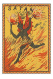 Satan Racing through Flames of Hell Posters