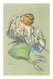 Drawing of Lady with Whippet Posters