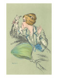 Drawing of Lady with Whippet Lámina giclée