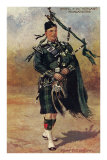 Scottish Bagpiper in Full Uniform Pósters