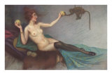 Black-Stockinged Woman Feeding Monkey Posters
