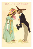 Well Dressed Easter Bunny Couple Posters