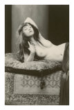 Woman with Pillow and Rug Posters