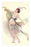 Semi-Nude Woman with Butterfly Antenna Posters