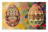 Decorated Eggs and Mosaic Tiles Photo