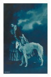 Woman in Gypsy Outfit with Borzoi Posters