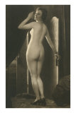 Coy Nude at Wardrobe Door Posters
