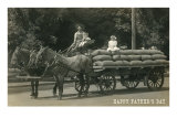 Father's Day, Farmer with Kids on Wagon Posters
