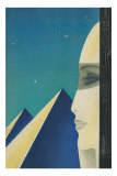 Womans Profile with Pyramids Pósters Womans Profile with Pyramids Pósters