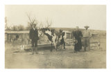 Farm Family with Pinto Horse Posters