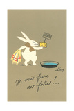Rabbit Preparing to Bathe Posters