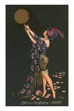 Costumed Lady and Gold Seal Poster
