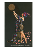 Costumed Lady and Gold Seal Wydruk giclee Costumed Lady and Gold Seal Wydruk giclee