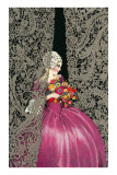 French Lady of the Court with Lace Curtains Posters
