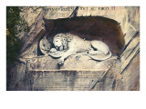 Lion Carved Out of Rock Face Lámina giclée Lion Carved Out of Rock Face Lámina giclée