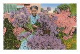 Black Woman with Agapanthus Posters
